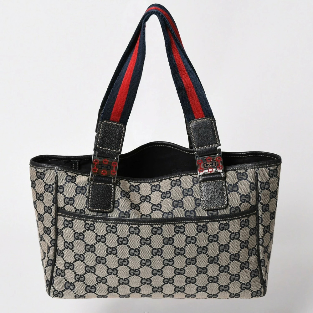 Gucci tote bag Sherry GG canvas leather brown